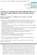 Cover page: The Impact of Nutritional Status and Longitudinal Recovery of Motor and Cognitive Milestones in Internationally Adopted Children