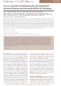 Cover page: Lessons Learned in Building Expertly Annotated Multi-Institution Datasets and Hosting the RSNA AI Challenges.