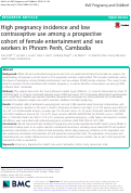 Cover page: High pregnancy incidence and low contraceptive use among a prospective cohort of female entertainment and sex workers in Phnom Penh, Cambodia