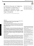 Cover page: COVID-19 Severity Is Tripled in the Diabetes Community: A Prospective Analysis of the Pandemic’s Impact in Type 1 and Type 2 Diabetes