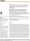 Cover page: Biochemical Mechanisms for Geographical Adaptations to Novel Toxin Exposures in Butterflyfish