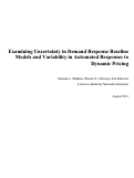 Cover page: Examining Uncertainty in Demand Response Baseline Models and Variability in Automated Response to Dynamic Pricing