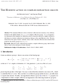 Cover page: The Hurwitz action in complex reflection groups