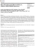 Cover page: Neurodevelopmental Abnormalities in Children With PHACE Syndrome