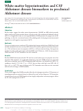 Cover page: White matter hyperintensities and CSF Alzheimer disease biomarkers in preclinical Alzheimer disease.