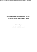 Cover page: Socialization, Migration, and Cultural Identity: The Effects On Migrants' and Their Children's Political Identity