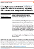 Cover page: Loss of phosphatase CTDNEP1 potentiates aggressive medulloblastoma by triggering MYC amplification and genomic instability.