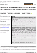 Cover page: Implementing texting programs in the P.O.W.E.R. (preventing obesity with eating right) medical group visit for weight loss