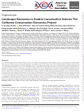 Cover page: Landscape Genomics to Enable Conservation Actions: The California Conservation Genomics Project