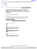 Cover page: Longitudinal Models for Ordinal Data With Many Zeros and Varying Numbers of Response Categories