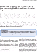 Cover page: Genomic Views of Transcriptional Enhancers: Essential Determinants of Cellular Identity and Activity-Dependent Responses in the CNS.