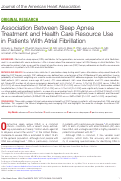 Cover page: Association Between Sleep Apnea Treatment and Health Care Resource Use in Patients With Atrial Fibrillation