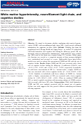 Cover page: White matter hyperintensity, neurofilament light chain, and cognitive decline