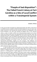 Cover page: “People of bad disposition”: The Failed French Colony at Fort Caroline as a Site of Local Conflict within a Transimperial System