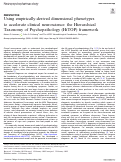 Cover page: Using empirically-derived dimensional phenotypes to accelerate clinical neuroscience: the Hierarchical Taxonomy of Psychopathology (HiTOP) framework