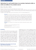 Cover page: Indications for and transitioning to secondary treatment while on active surveillance for prostate cancer.