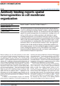 Cover page: Antibody binding reports spatial heterogeneities in cell membrane organization.