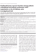 Cover page: Cardiopulmonary exercise function among patients undergoing transcatheter pulmonary valve implantation in the US Melody valve investigational trial.