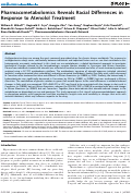 Cover page: Pharmacometabolomics Reveals Racial Differences in Response to Atenolol Treatment