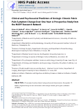 Cover page: Clinical and Psychosocial Predictors of Urological Chronic Pelvic Pain Symptom Change in 1 Year: A Prospective Study from the MAPP Research Network