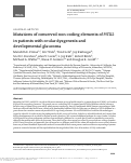 Cover page: Mutations of conserved non-coding elements of PITX2 in patients with ocular dysgenesis and developmental glaucoma