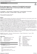 Cover page: Bicycle spiroergometry: comparison of standardized examination protocols for adolescents: is it necessary to define own standard values for each protocol?