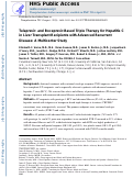 Cover page: Telaprevir- and Boceprevir-based Triple Therapy for Hepatitis C in Liver Transplant Recipients With Advanced Recurrent Disease