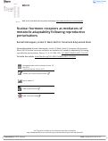 Cover page: Nuclear hormone receptors as mediators of metabolic adaptability following reproductive perturbations.