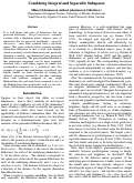 Cover page: Combining Integral and Seperable Subspaces