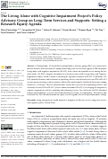 Cover page: The Living Alone with Cognitive Impairment Project’s Policy Advisory Group on Long-Term Services and Supports: Setting a Research Equity Agenda