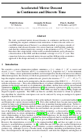 Cover page: Accelerated Mirror Descent in Continuous and Discrete Time
