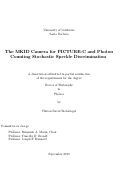 Cover page: The MKID Camera for PICTURE-C and Photon Counting Stochastic Speckle Discrimination