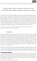 Cover page: Talking About Private Government: A Review of the Economic Claims Made to Rebut Anderson’s Analysis