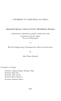 Cover page: Optimized Energy Control in Power Distribution Systems
