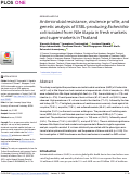 Cover page: Antimicrobial resistance, virulence profile, and genetic analysis of ESBL-producing Escherichia coli isolated from Nile tilapia in fresh markets and supermarkets in Thailand.