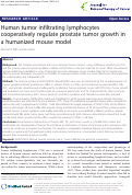 Cover page: Human tumor infiltrating lymphocytes cooperatively regulate prostate tumor growth in a humanized mouse model