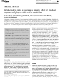 Cover page: Inhaled nitric oxide in premature infants: effect on tracheal aspirate and plasma nitric oxide metabolites