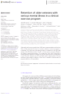 Cover page: Retention of older veterans with serious mental illness in a clinical exercise program.