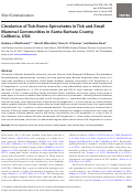 Cover page: Circulation of Tick-Borne Spirochetes in Tick and Small Mammal Communities in Santa Barbara County, California, USA