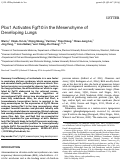 Cover page: Pbx1 activates Fgf10 in the mesenchyme of developing lungs