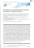 Cover page: Flocculation of suspended cohesive particles in homogeneous isotropic turbulence