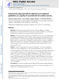 Cover page: Observed-to-expected ratio for adherence to treatment guidelines as a quality of care indicator for ovarian cancer