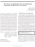 Cover page: The Power of Community Voices for Enhancing Community Health Needs Assessments