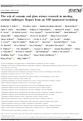 Cover page: The role of ceramic and glass science research in meeting societal challenges: Report from an NSF‐sponsored workshop