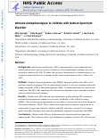 Cover page: Immune Endophenotypes in Children With Autism Spectrum Disorder