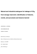 Cover page: Natural and industrial analogues for leakage of CO2 from storage reservoirs: identification 
of features, events, and processes and lessons learned