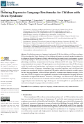 Cover page: Defining Expressive Language Benchmarks for Children with Down Syndrome