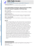 Cover page: A conceptual model of emergency physician decision making for head computed tomography in mild head injury