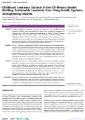 Cover page: Childhood Leukemia Survival in the US-Mexico Border: Building Sustainable Leukemia Care Using Health Systems Strengthening Models.