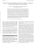 Cover page: Rumination and Anxiety Mediate the Effect of Loneliness on Depressed Mood and Sleep Quality in College Students